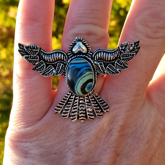 New Mosaic Jasper 925 Silver Mystic Ring. - Picture 6 of 16